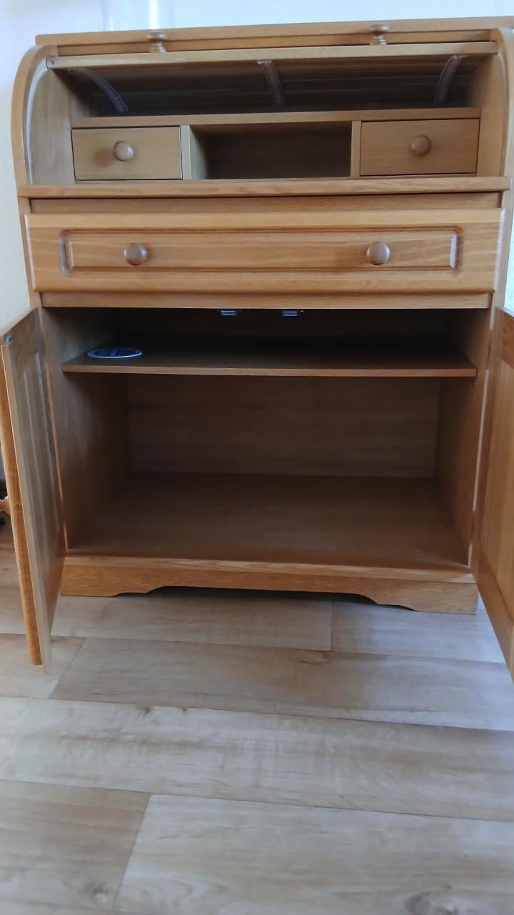 Bureau roldeurtje plank om uit te schuiven voor pc werkblad buro licht eik