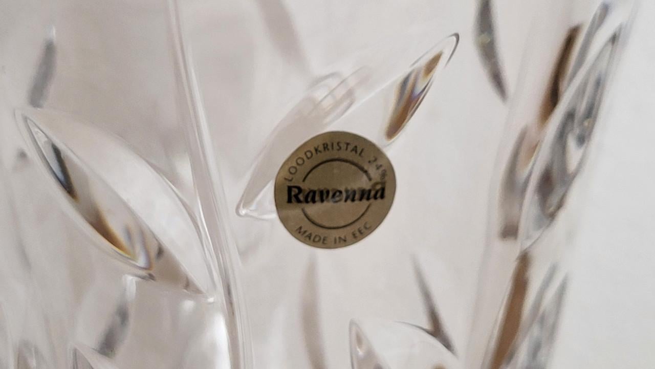 Ravenna zware loodkristallen vaas met bladmotief