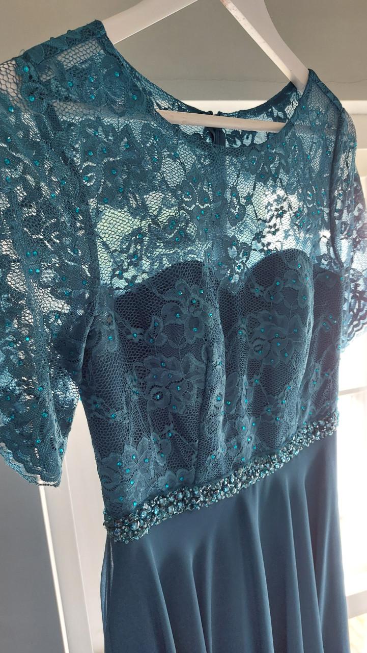 Feestjurk petrol maat 36