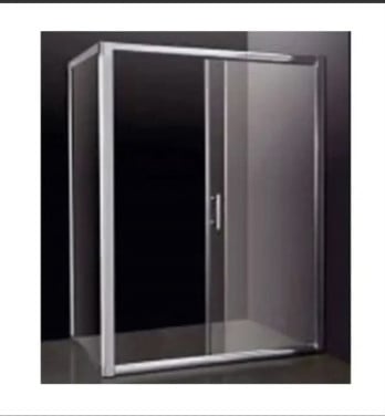 Nieuwe douche cabine met zwarte bak.