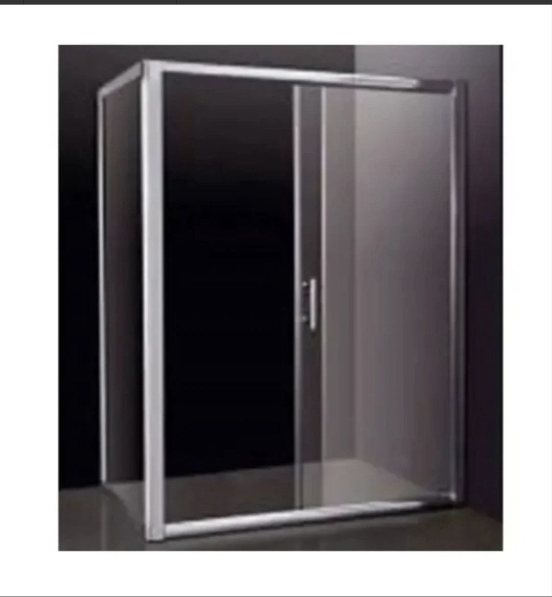 Nieuwe douche cabine met zwarte bak.