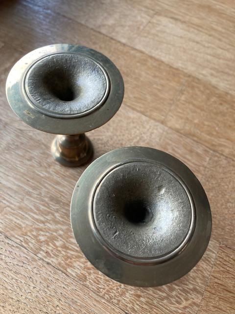 Koperen Kandelaartjes - visitekaartjeshouder, -en driepoot