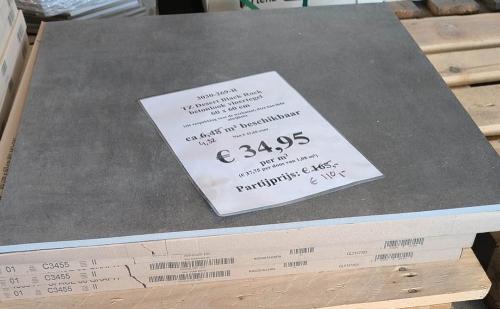 3030-269-R 6,48 m² antraciet betonlook tegels, 60x60 cm, van € 258,88 voor