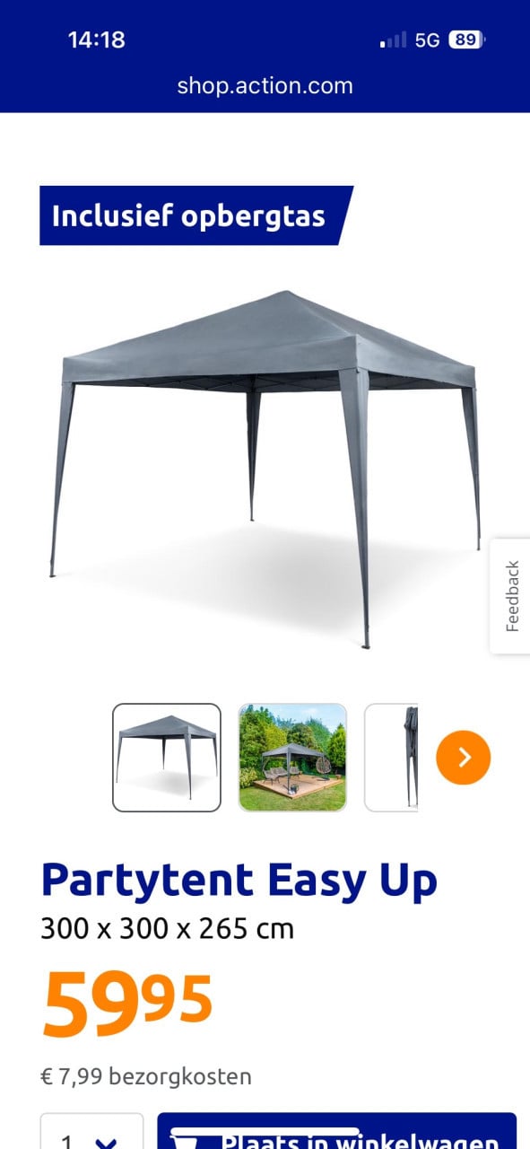 Partytent easy up