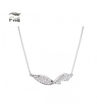 Zilverkleurige korte halsketting met een mooi detail als hanger
