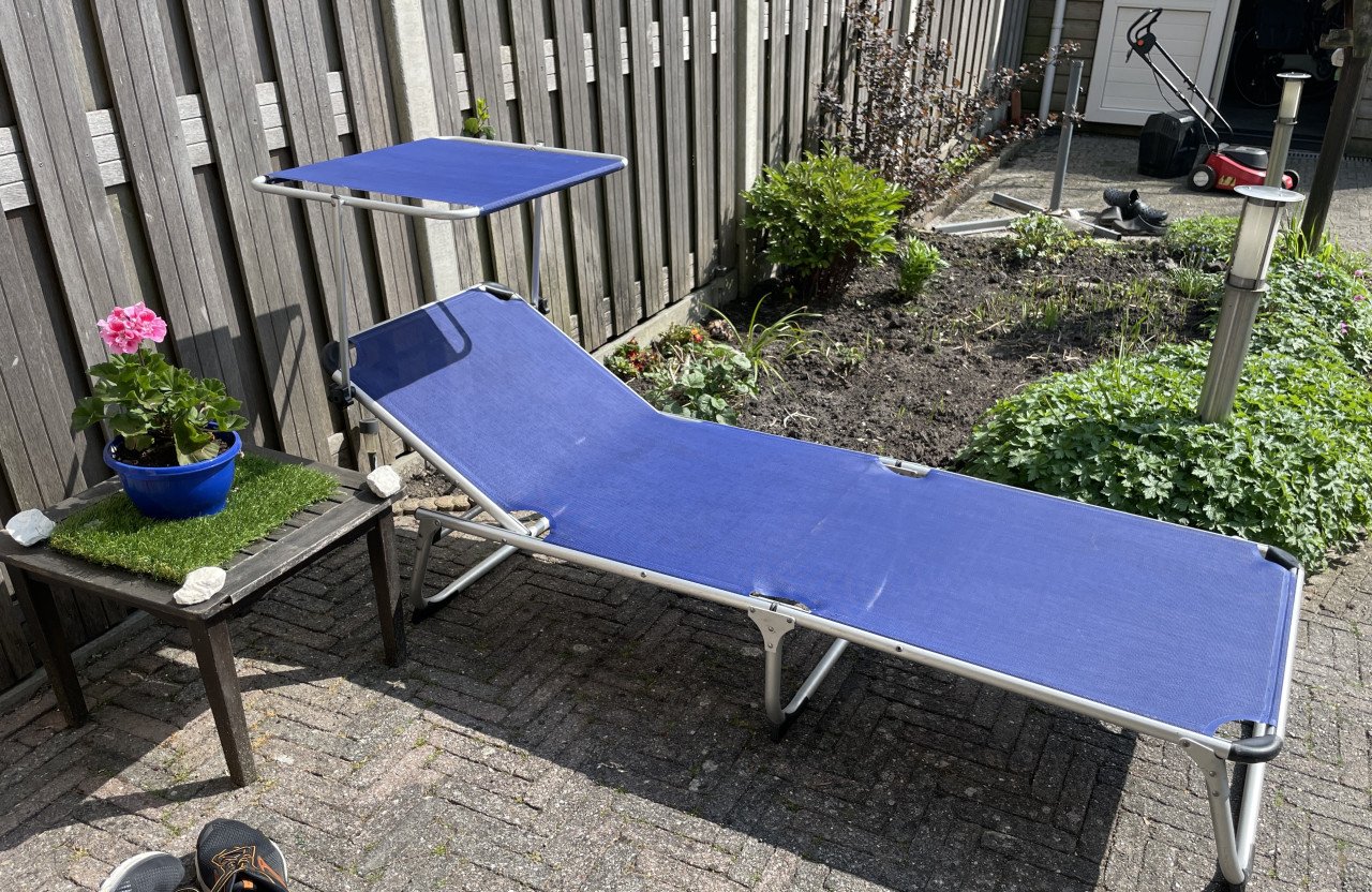 Strecher ligbed Pebble Beach 67 x 194 x 30 cm aluminium blauw