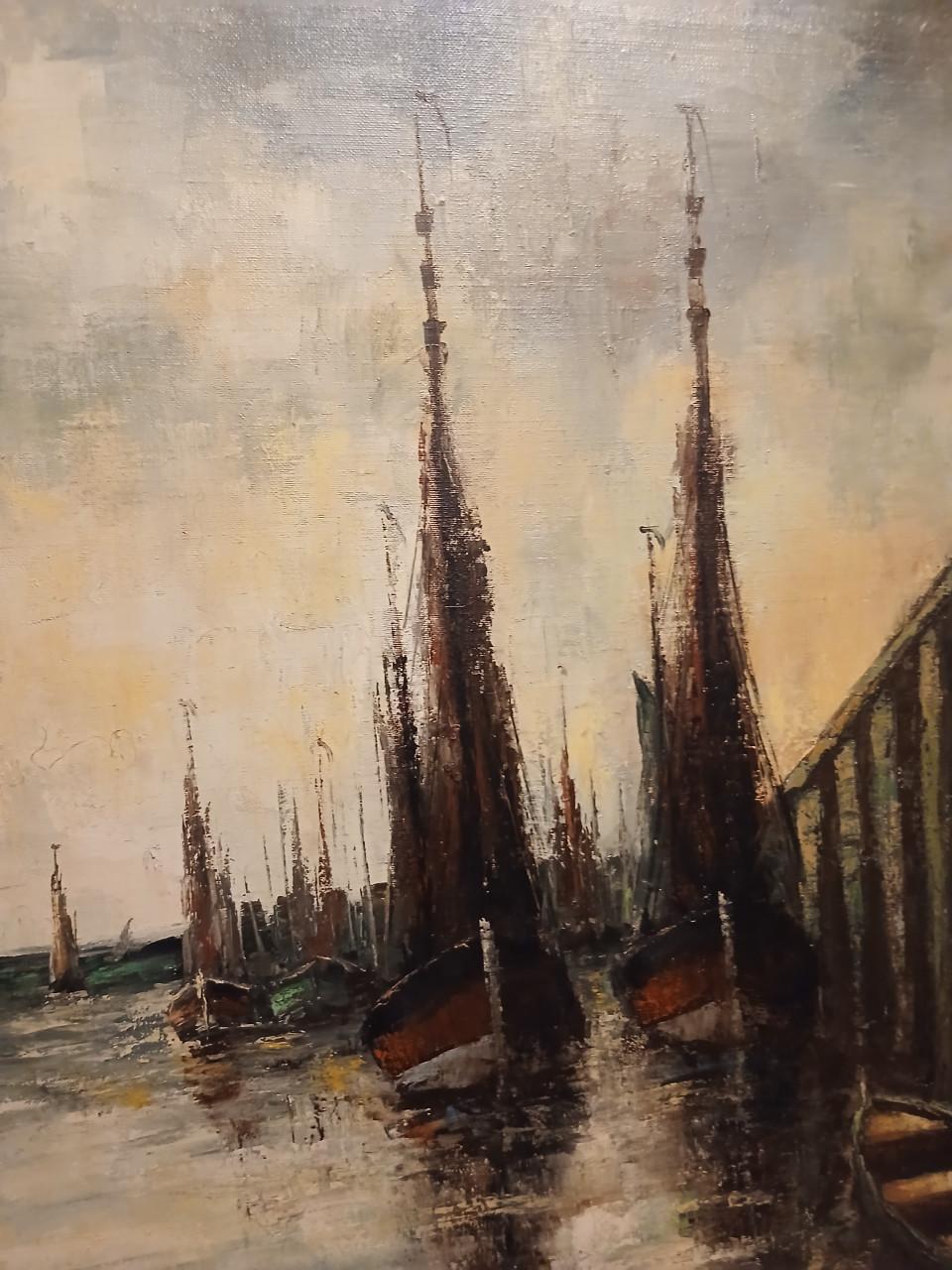 Vissers haven  SCHILDERIJ.