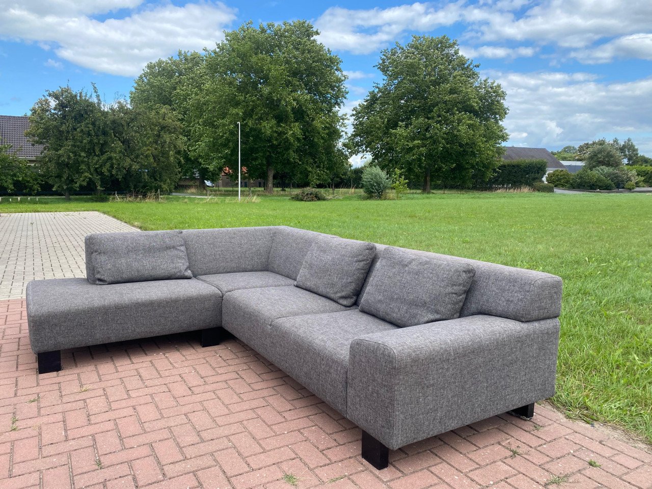 GRATIS LEVERING HEEL NL Moderne Grijs Stoffen Hoekbank