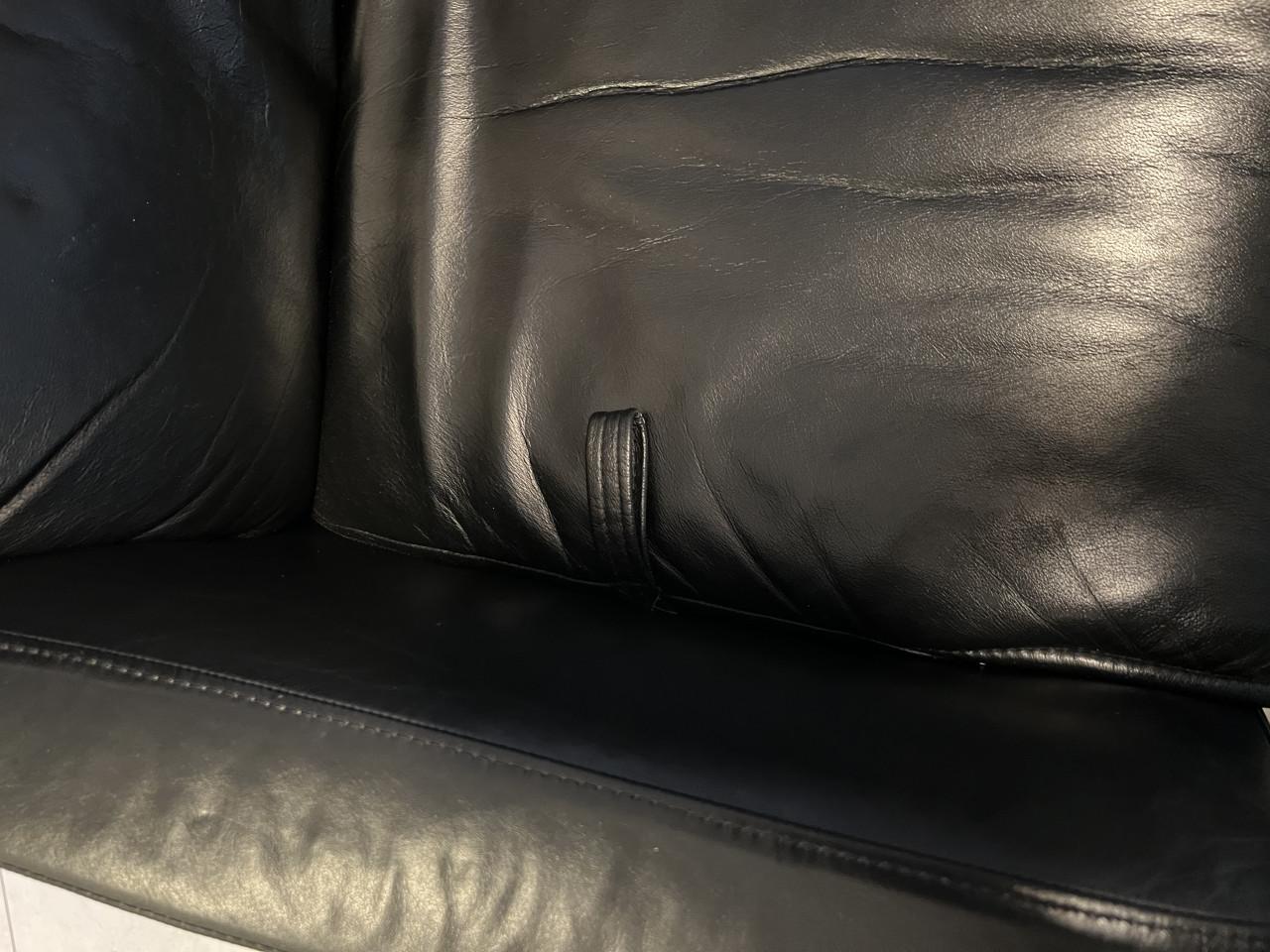 Lederen relaxfeauteuil met voetenbank