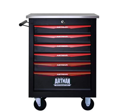Artman Gereedschapswagen met 6 Lades – Zwart/Rood