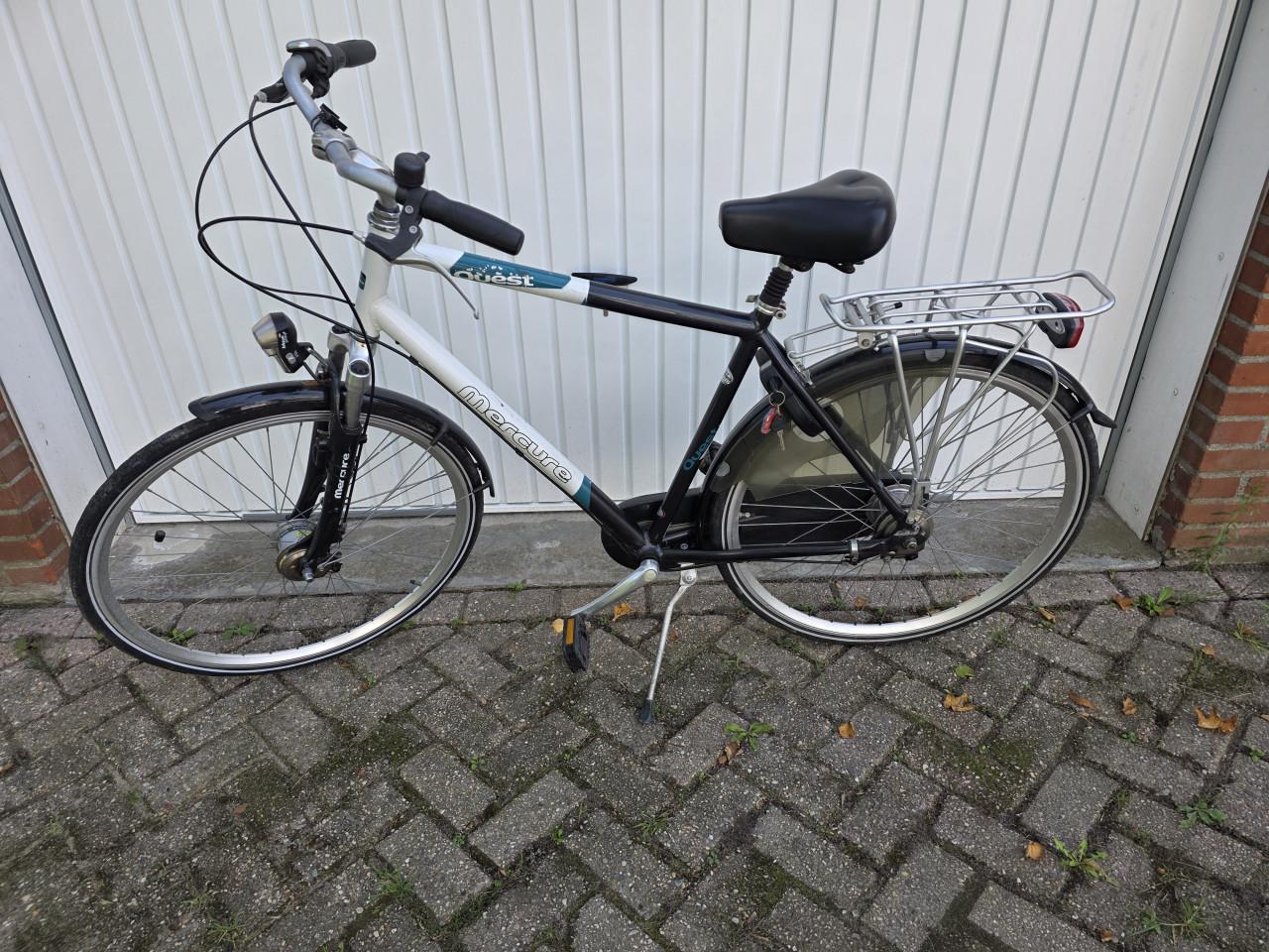 Heren fiets kleur zwart/wit