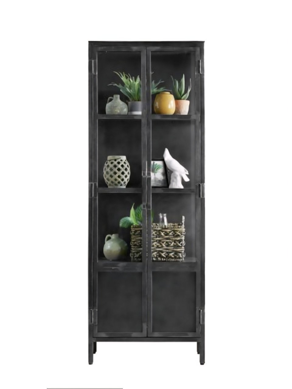 Industriële Vitrinekast Carpino (65cm breed) metaal/glas