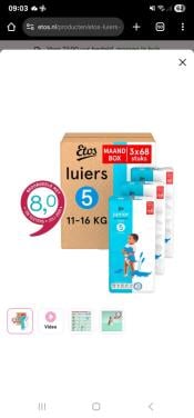 Luiers etos maandpack maat 5