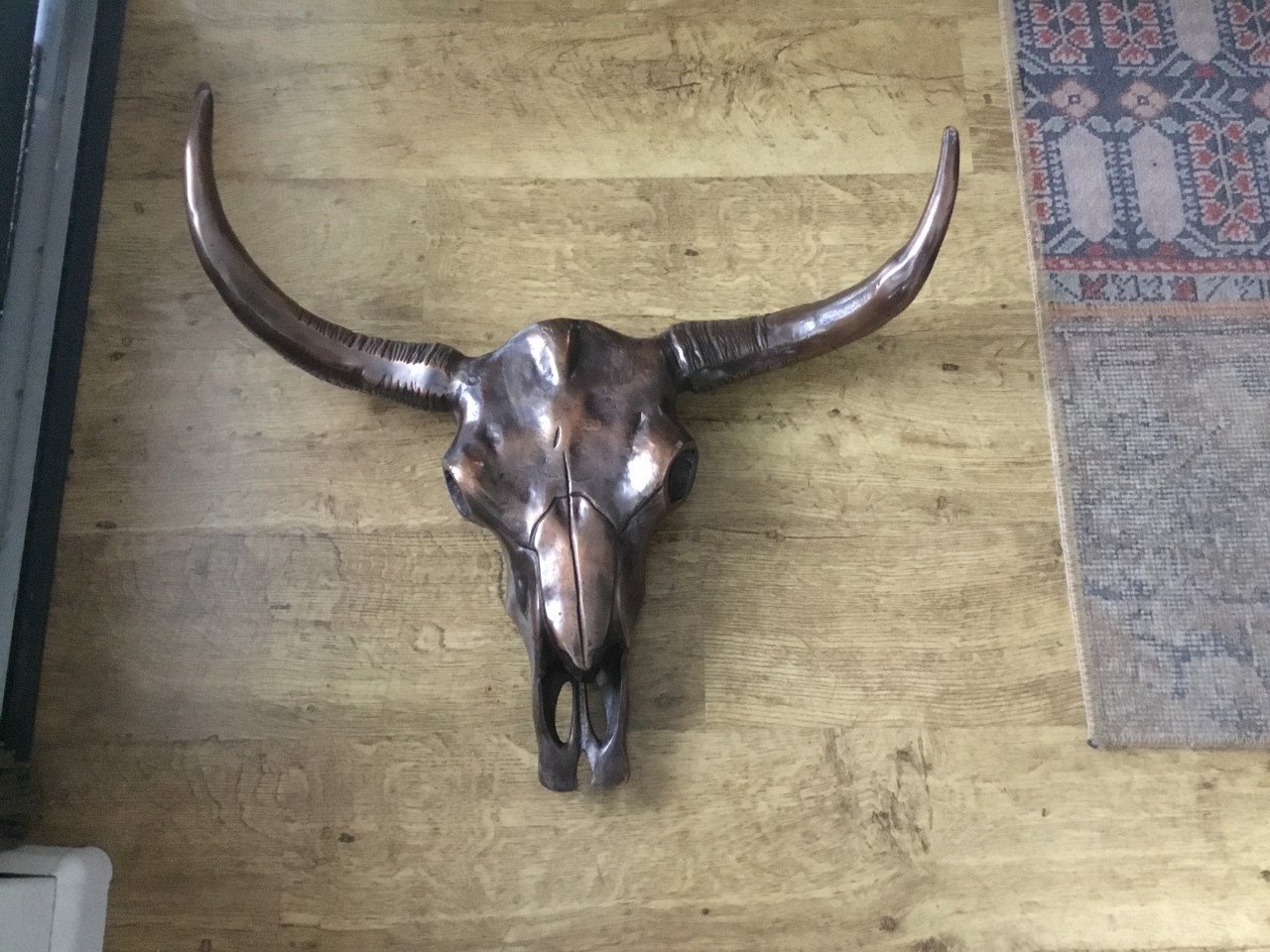 Bronzen buffelkop