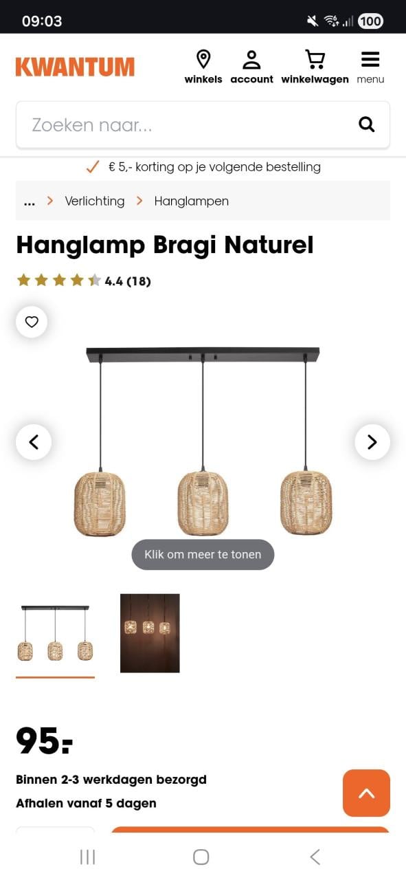 Hanglamp Bragi Naturel