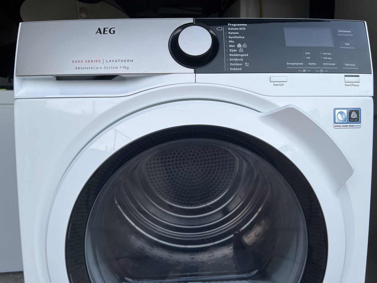 AEG T8DE95EW  8000 serie AbsoluteCare Wasdroger A++ Warmtepompdroger 9kg.