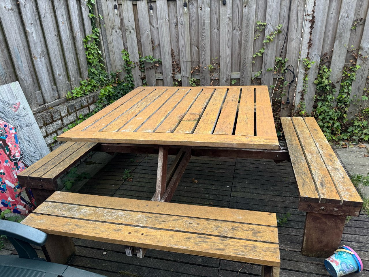 Picknicktafel Hardhout Elite 130 x 130 cm