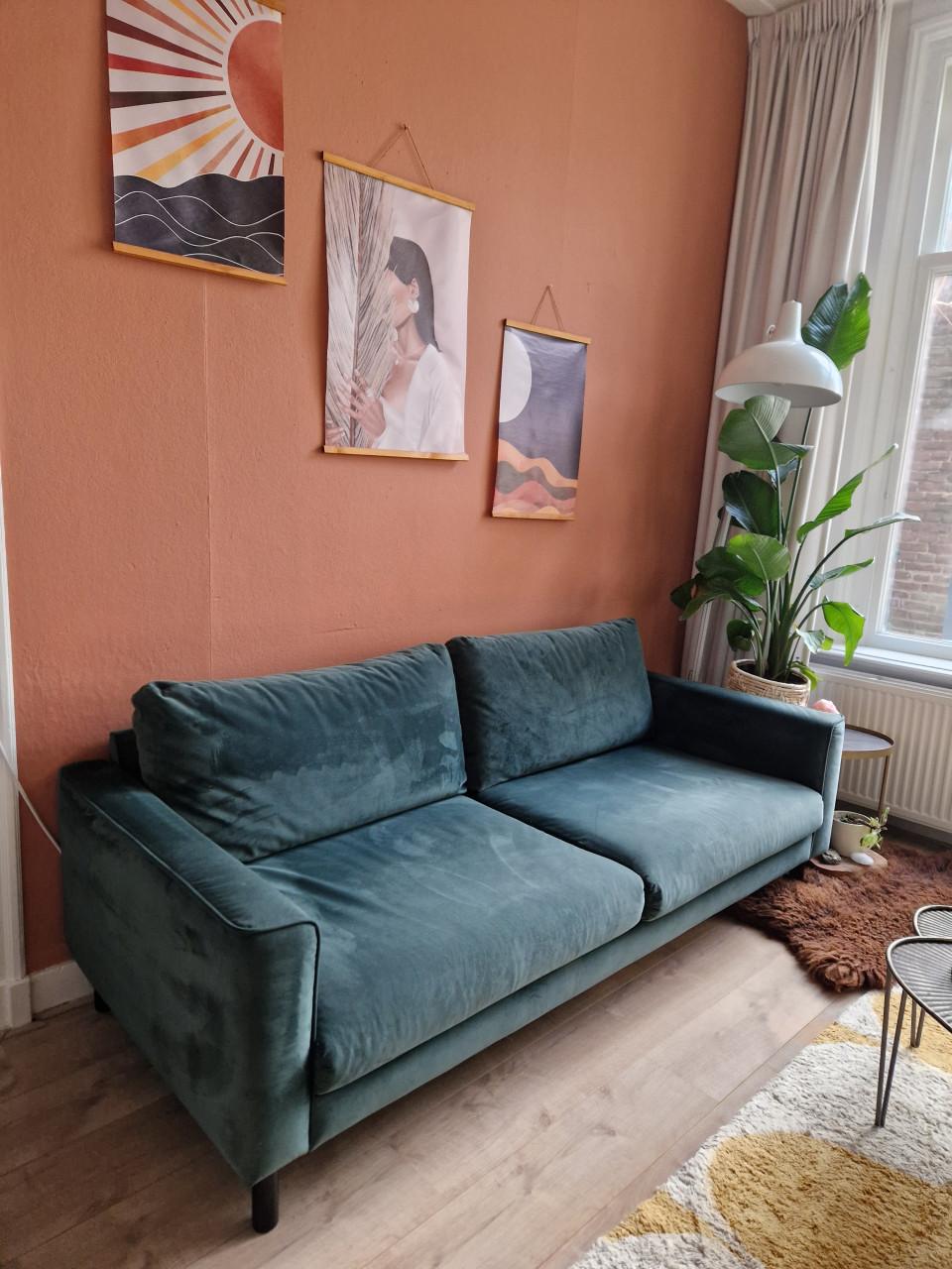 Kwantum Visby Velours groen bank 2 zits