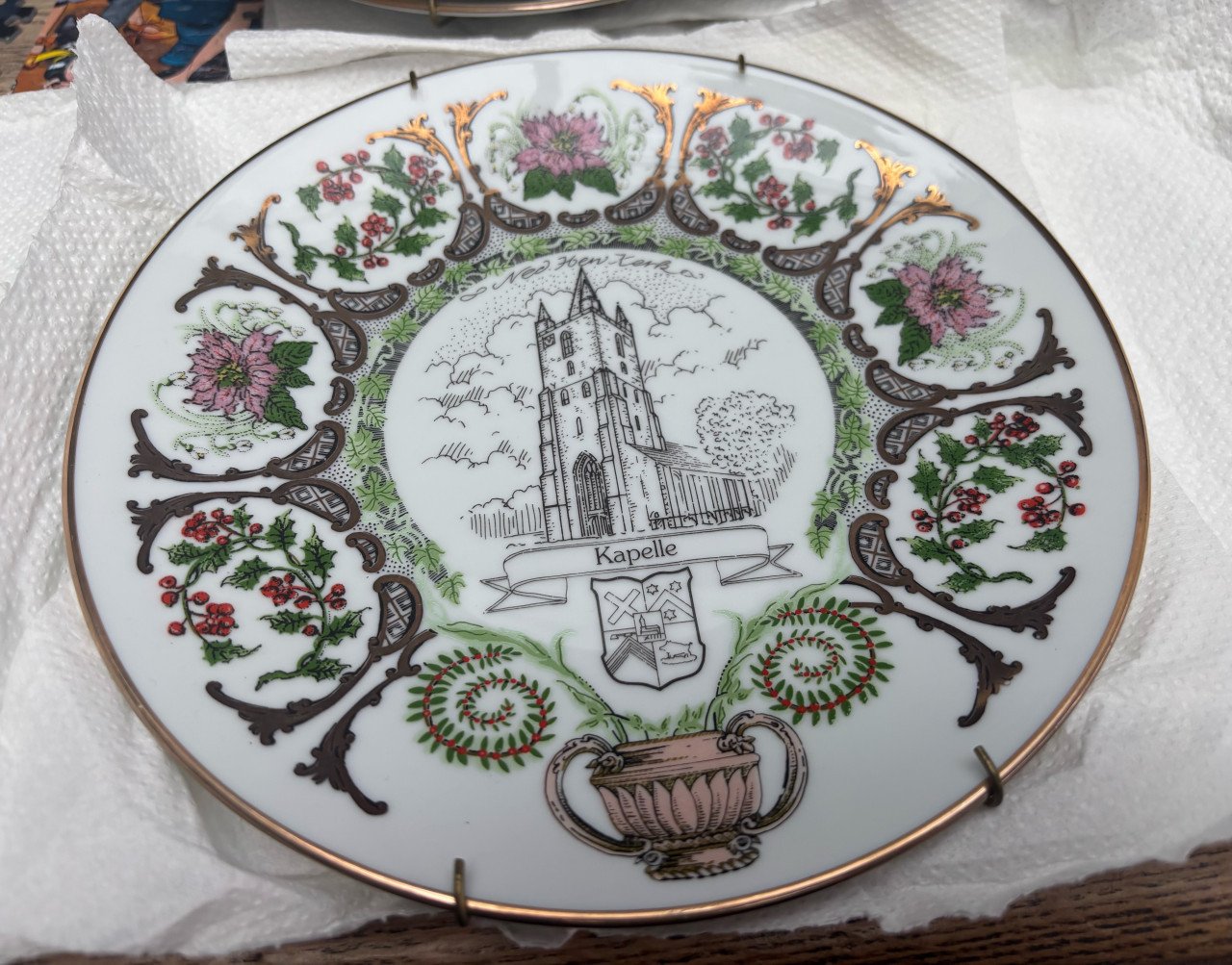 Set van 4 Limoges porseleinen Kapelle-borden – 23k goud