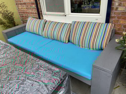 Steigerhouten tuinbank inclusief kussens