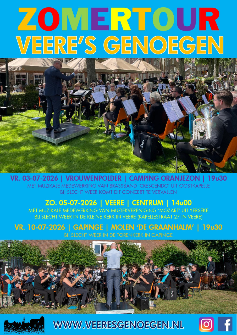 Zomerconcerten muziekvereniging Veere's Genoegen