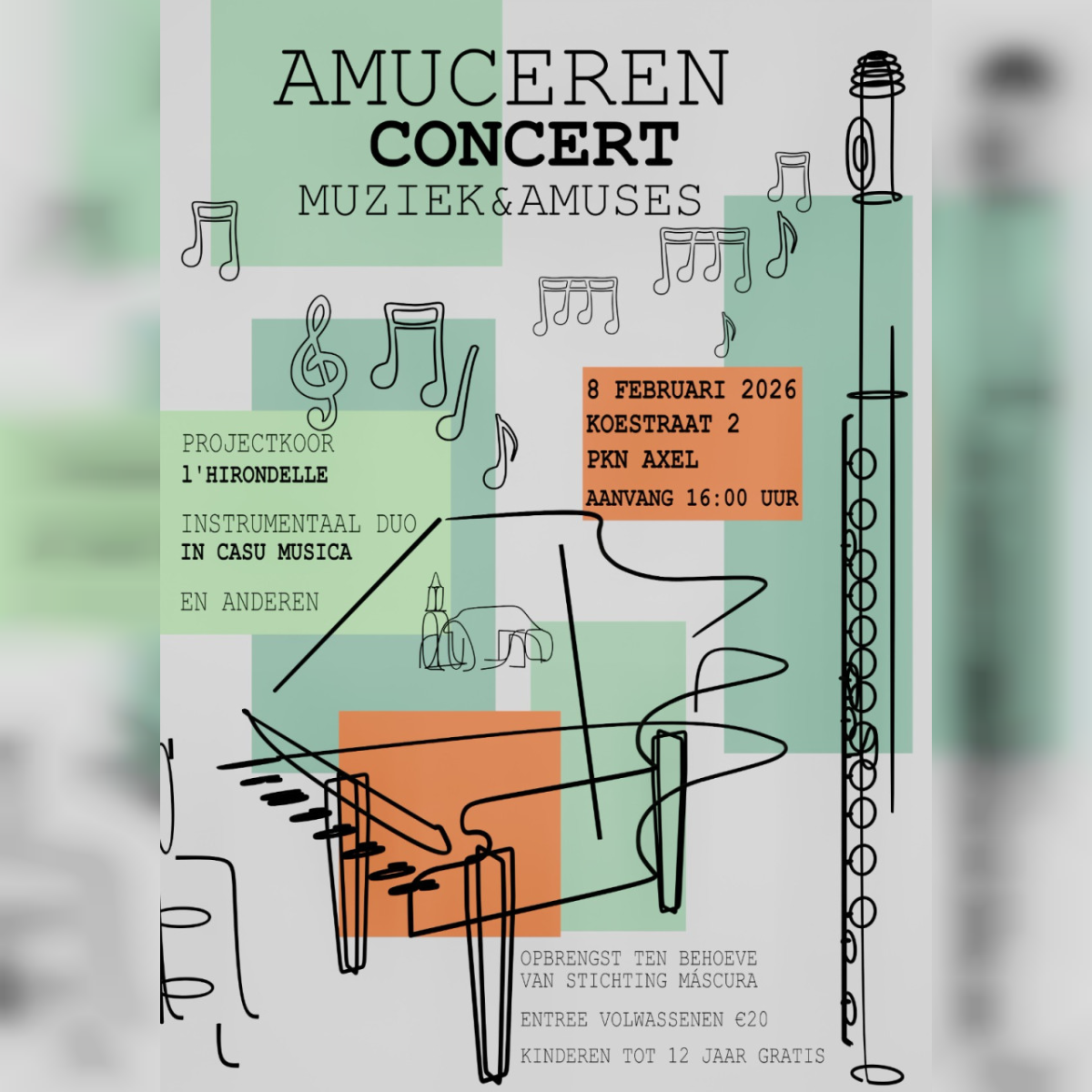 Benefietconcert 8 februari Axel tbv stichting Máscura