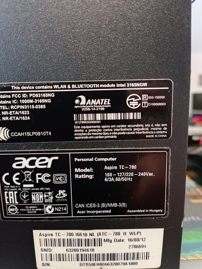 Acer Aspire TC780 PC met Windows 11 en Office 2021pakket