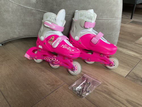 Meisjes skeelers mt 27-30, Barbie, met 3 wielen op rij of 2 wielen achter