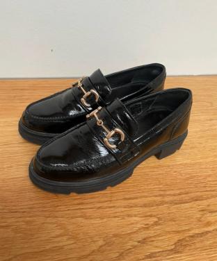 Zwarte lak loafers van de Manfield, maat 39