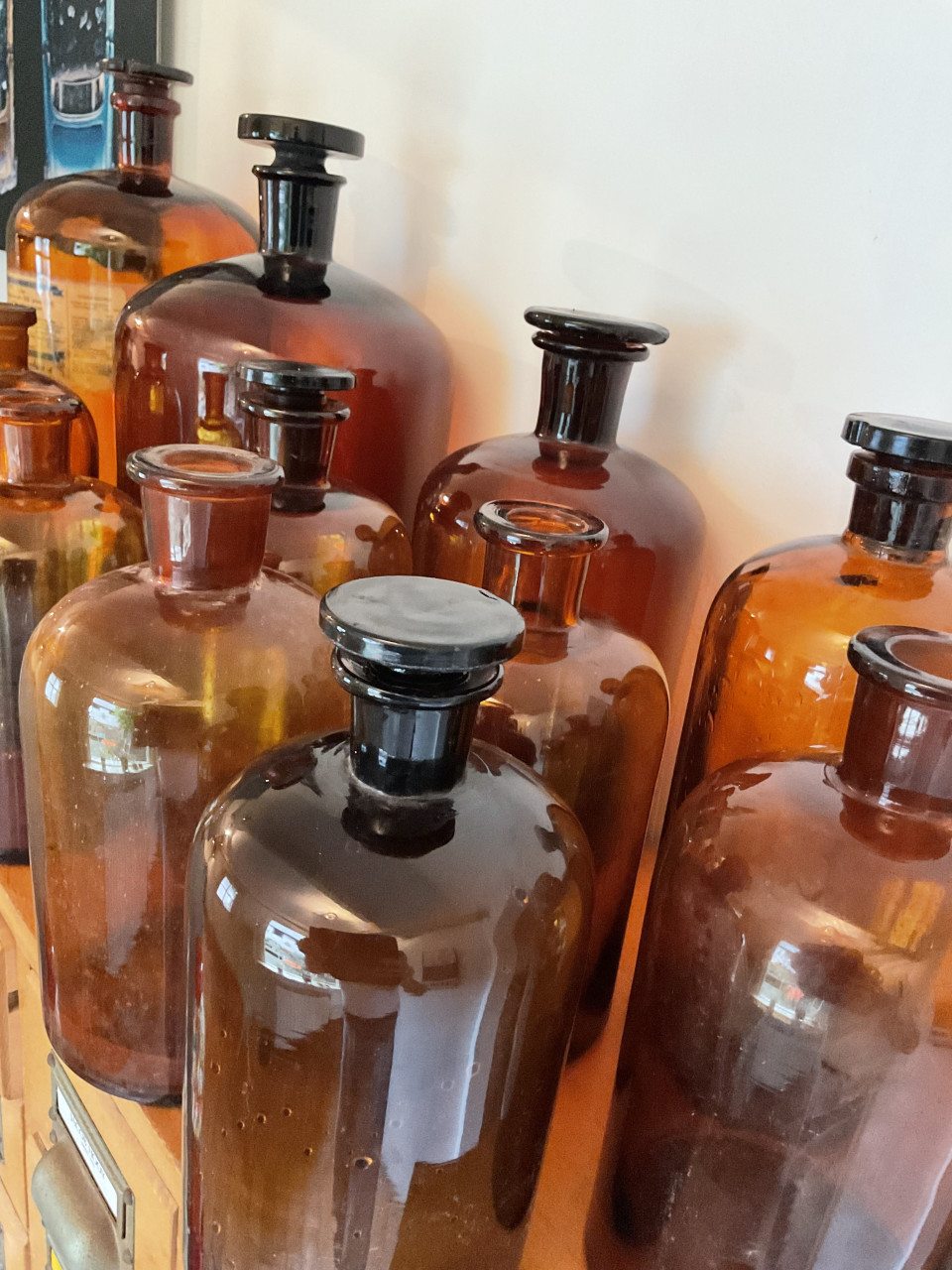 Partij apothekersflessen