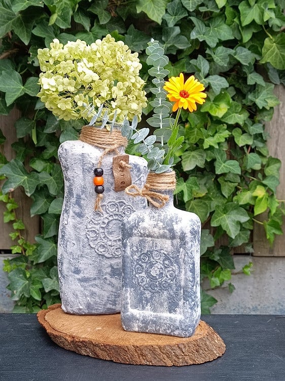 Workshop flessen en potten in betonlook