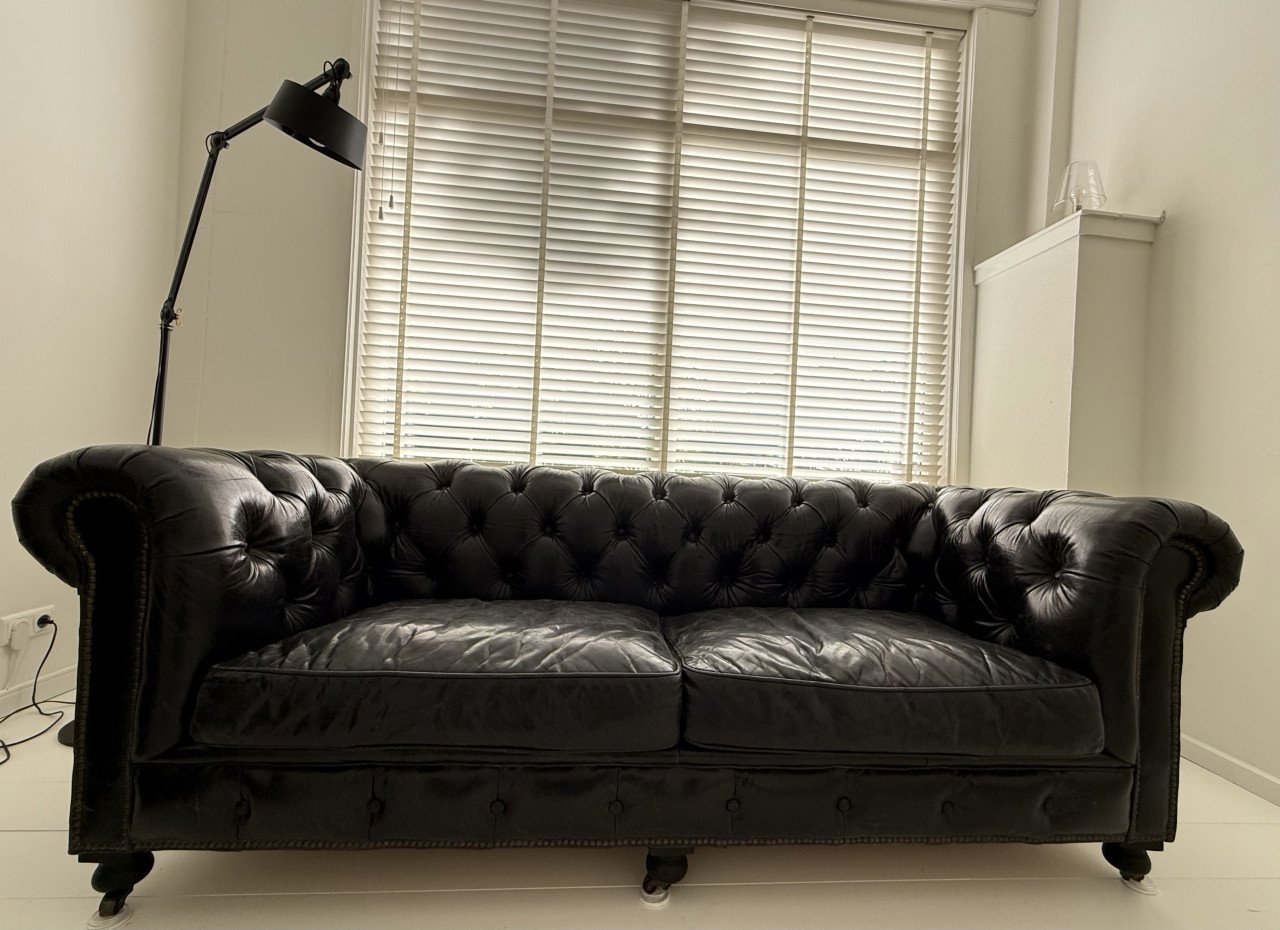 Lifestyle 3 zits leren bank, Chesterfield look