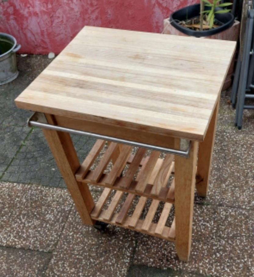 Houten Keukentrolley op wieltjes