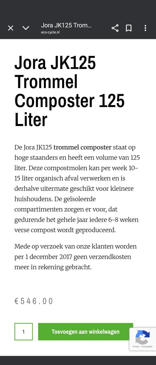 Te koop: compostvat Jora JK125