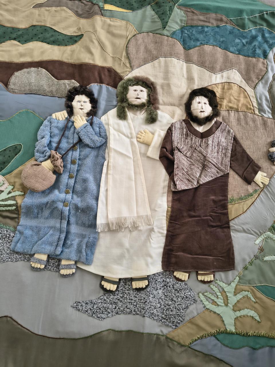 Uniek handgemaakt wandkleed de drie wijzen, Bijbels wanddoek