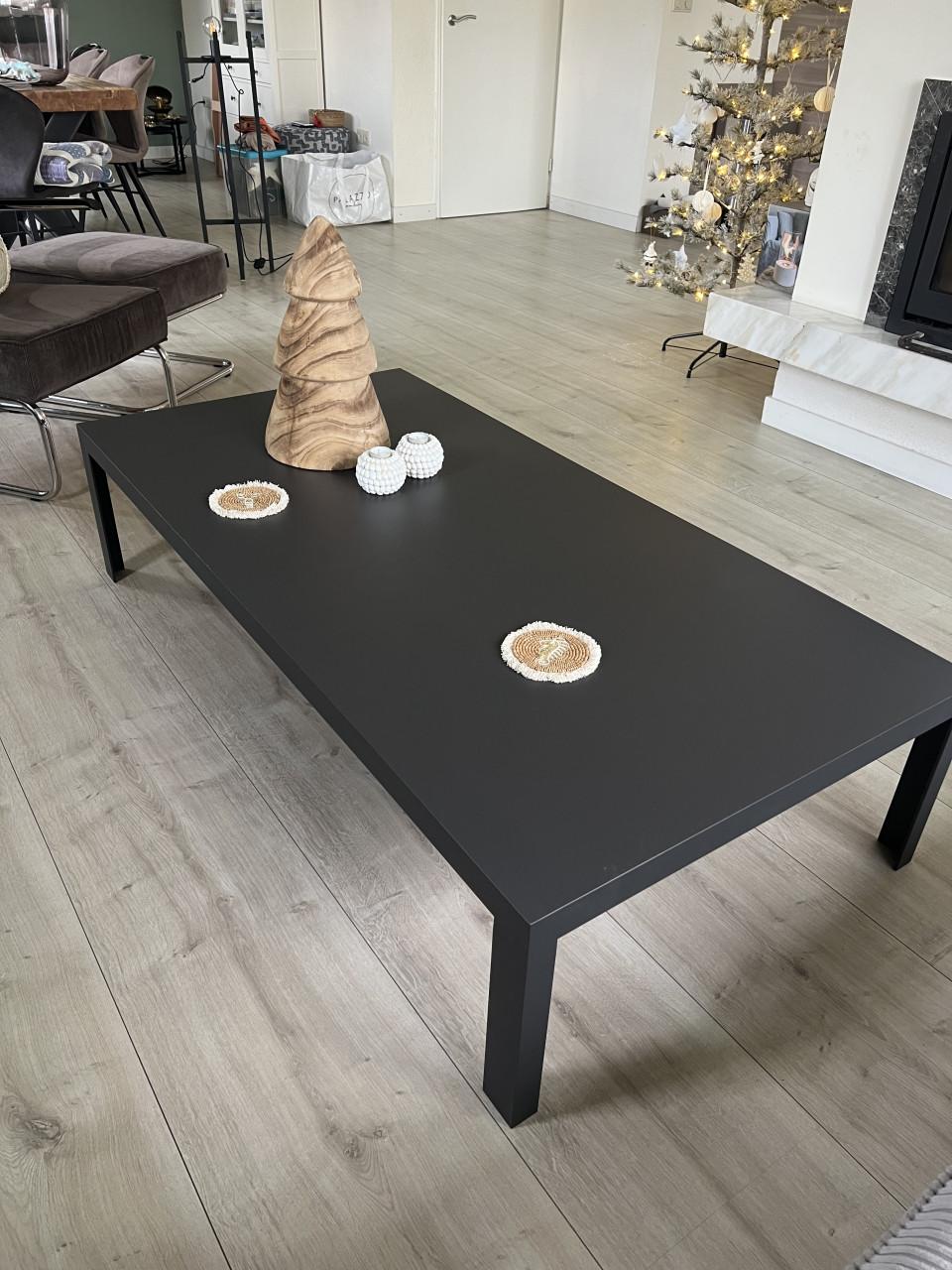 Salontafel grijs keramiek met metalen onderstel