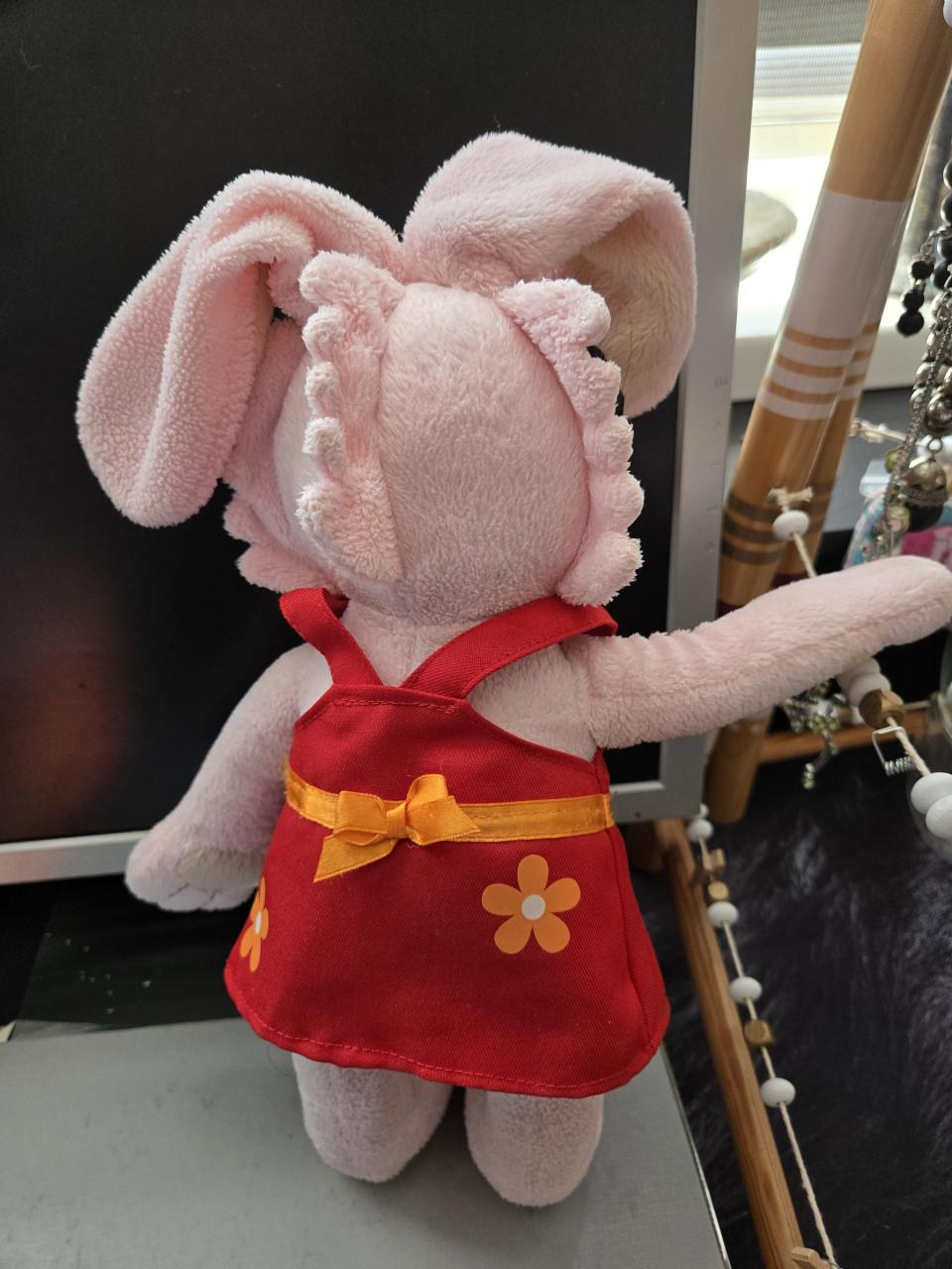 Kiki Knuffel 34 cm en fotolijstje voor fot 12x8 cm met knuffel 20 cm eraan