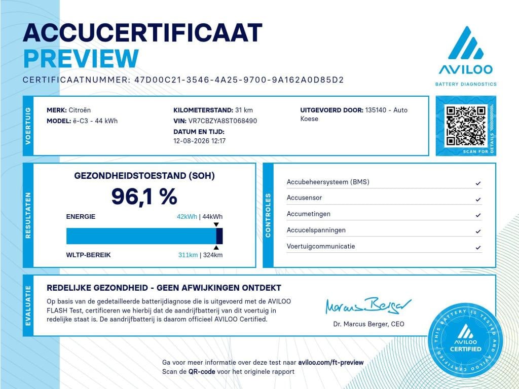 Citroen ë-c3 max 113pk 44 kwh | 11 kw lader | 96,1% soh | camera | navigati
