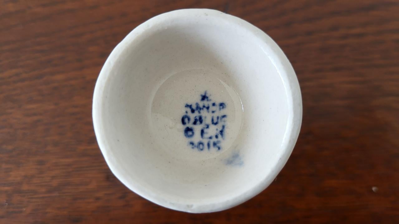 Set vintage eierdopjes Delfts Blauw