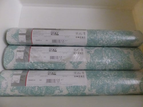 Behang dik 3 roL OOK voor slechte muren Turquoise iets glimmend ISOLEREND