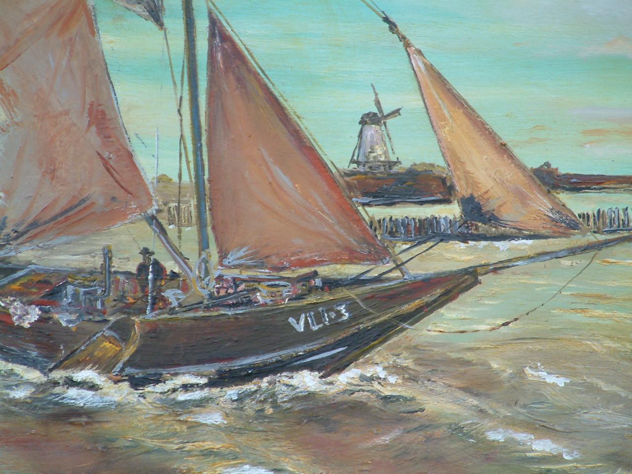 Div schilderijen  oude visserij en iets met het water of aan de kade