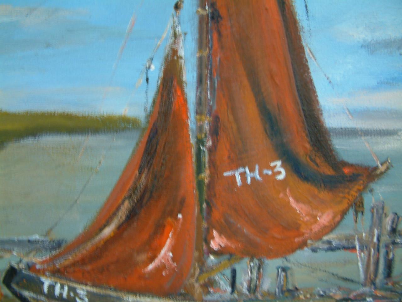 Tholen  3  Hengst  de ---Verwachting bot visser  175 euro    doek 117 x 79