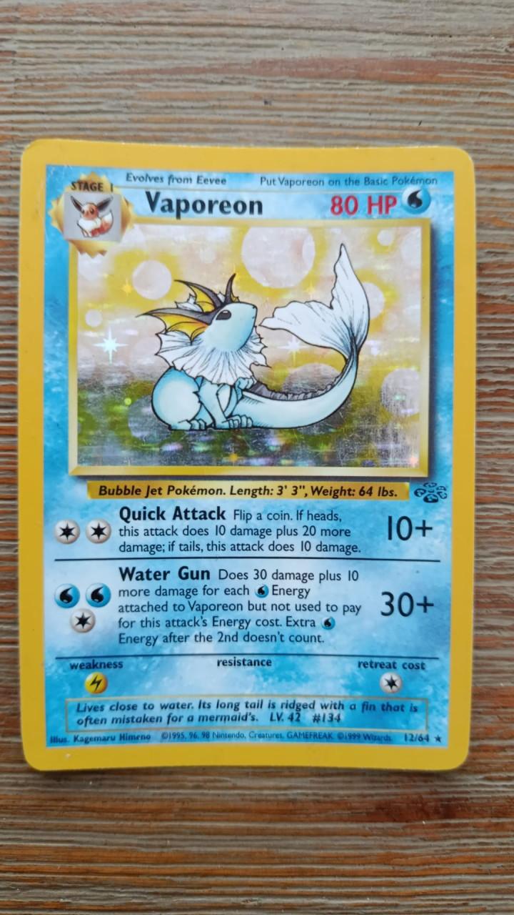 Pokémon kaart Vaporeon Holo – mooie staat