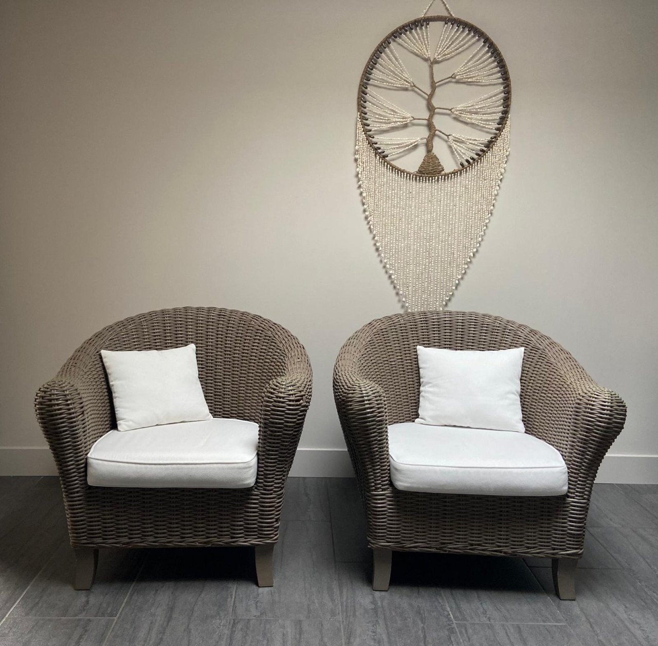 Prachtige rotan fauteuils met kussens - als nieuw!