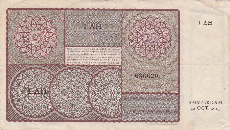 25 Gulden 1943 Prinsesje