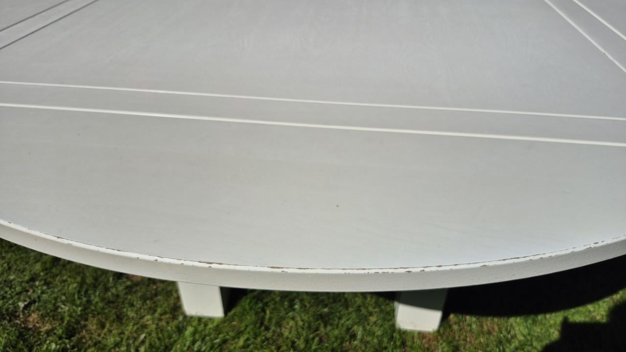 Massief eikenhouten eettafel, wit gespoten, inklapbaar
