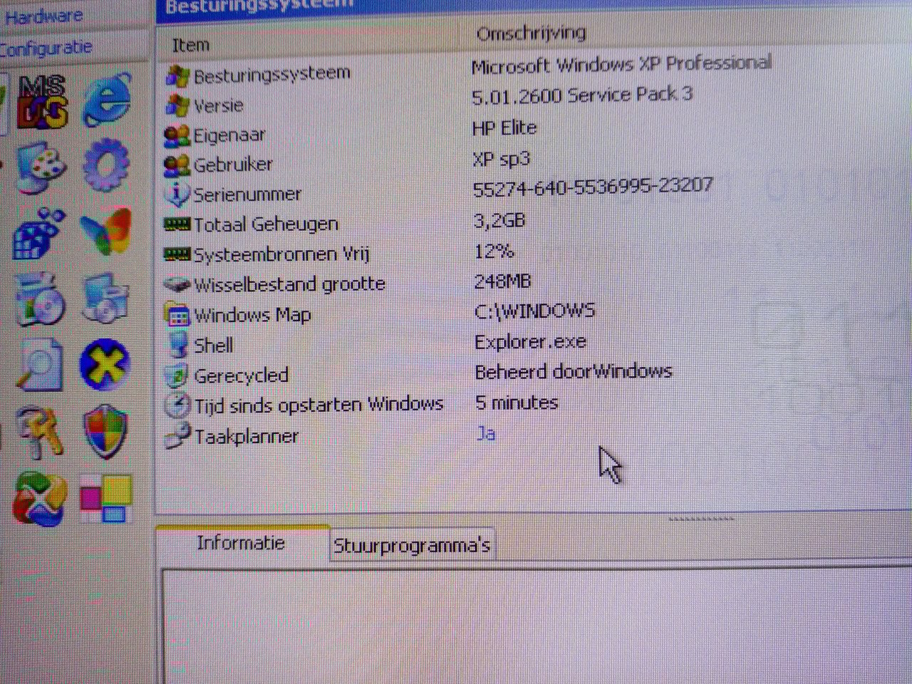 HP 8200 Elite Intel i5 met Windows XP SP3 + MS DOS box.