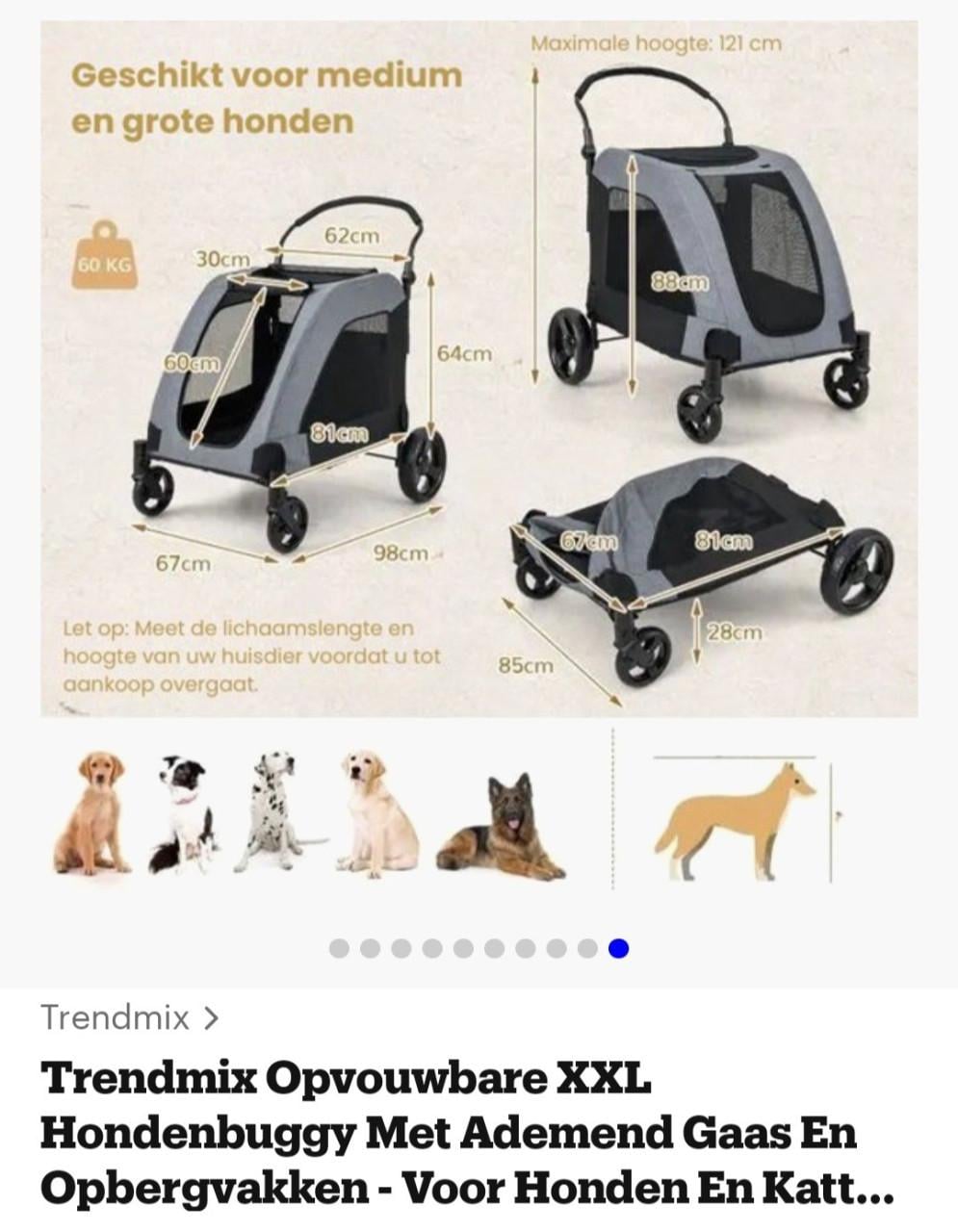 Hondenbuggy tot 60kg