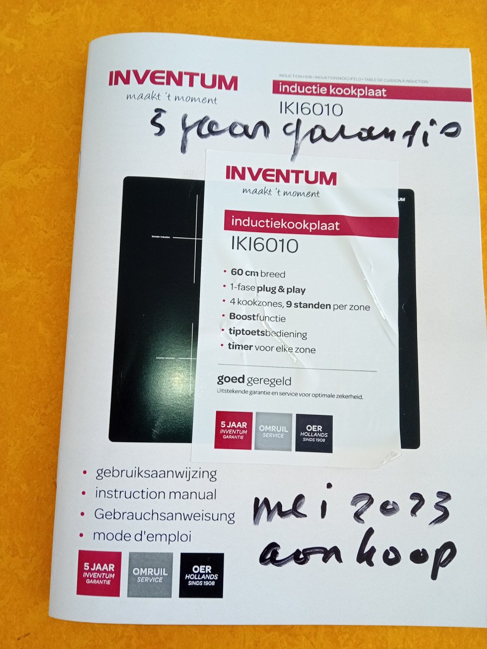 Inductie kookplaat 4 kookzones