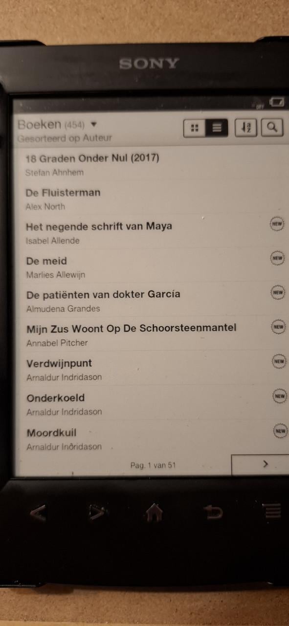 E reader Sony PRT1 incl. 445 recente boeken 4 en 5 sterren recensies